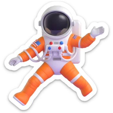 cosmonaut floating in space sticker
