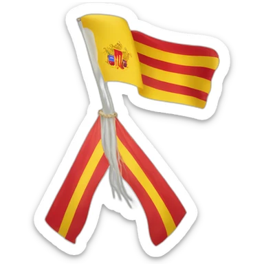 Flag sicily, half yellow and red flag with a jellyfish in the middle sticker