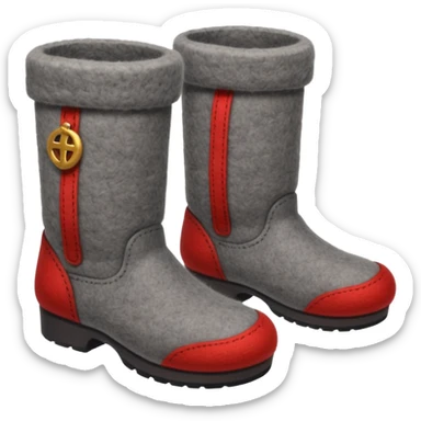 Russian felt boots made entirely of felted wool sticker