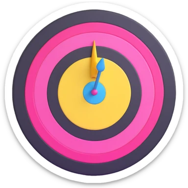 A cute bullseye target with spring pastel colors of yellow, pink and light blue sticker