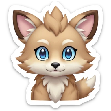 Kawaii pastel edgy colorful ethereal anthro fursona Fakemon sticker