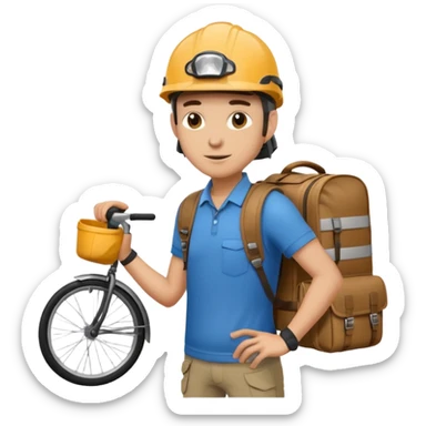 Bike courier with messenger box sticker