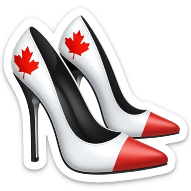 Canada flag with gothic chrome and black pumps sticker
