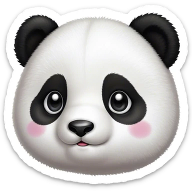Cinematic Cute Baby Panda Portrait Emoji, Head tilted playfully and inquisitively, featuring an irresistibly fluffy, black and white Fur with an extra dose of cuddliness, round, sparkling eyes filled with boundless curiosity, Simplified yet adorably endearing features, highly detailed, glowing with a warm, friendly glow, high shine, affectionate and playful, stylized with a touch of playful charm, bright and heartwarming, soft glowing outline, capturing the essence of a mischievous yet loving baby panda, so playful it feels like it could tumble out of the screen into your arms! sticker
