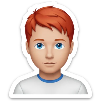 Brian Littrell blue eyes, red hair, white outfit sticker