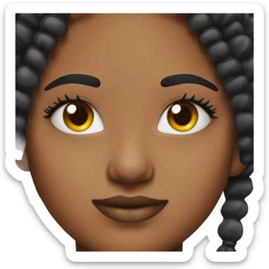 Girl wearing fake lashes sticker