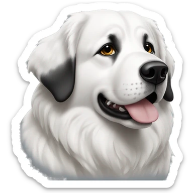 Great Pyrenees with black and white face sticker