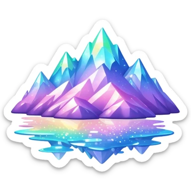 Iridescent glistening glossy sparkly shiny glittery scenery  sticker
