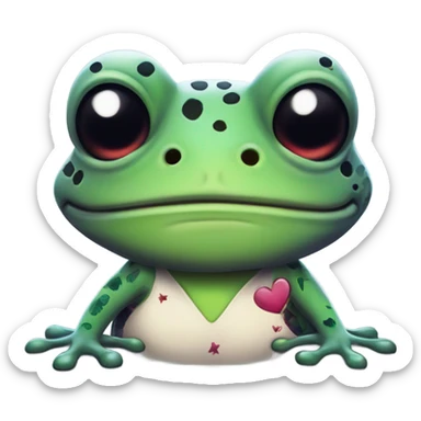Emo frog with tattoos  sticker