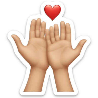 two hands creating a big heart sticker