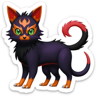 Noibat-Nargacuga-Litten-Torracat-fusion-Fakemon-Pokémon-creature  sticker