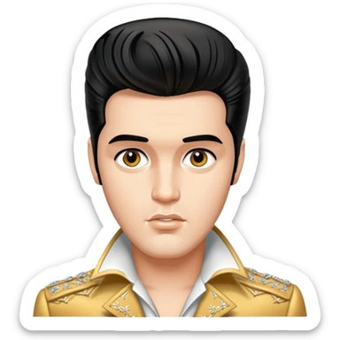 Elvis Presley with pompadour hairstyle, chest and up portrait sticker