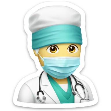 a swan surgeon with a surgical mask and stethoscope  sticker