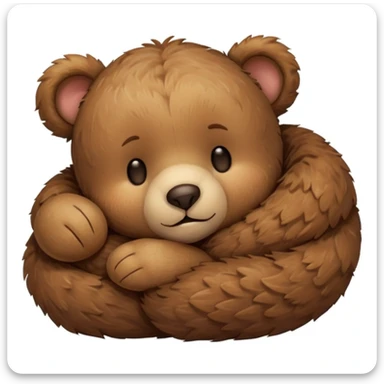 Cute teddy bear sleeping sticker