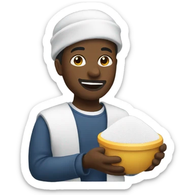 Black man holding powdered salt  sticker