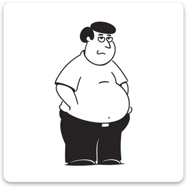 Peter Griffin from Family Guy with a pregnant belly, wearing his signature outfit sticker