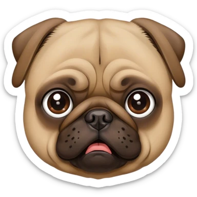 Guilty looking pug sticker