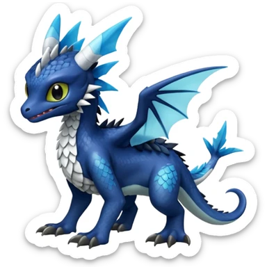 Shiny Blue Colorful Toothless-Trico-Silvally-Fakémon-hybrid-creature (full body)  sticker