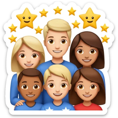 Make me an emoji for an app. The emoji is to highlight "social", "Real people", Reviews, trust, and brand recognition sticker