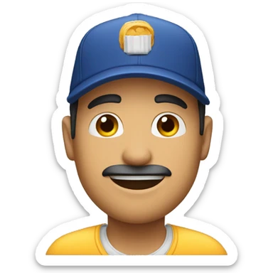 Hombre con gorra predicando sticker