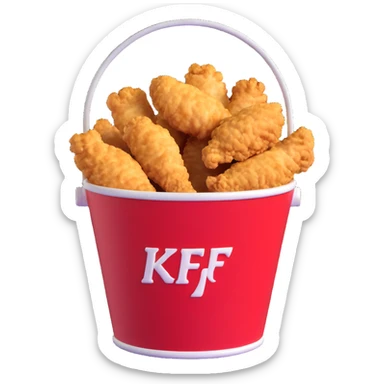 KFC bucket of fried chicken with extra crispy texture sticker