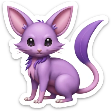 Rattata-Skitty-Espeon-Purrloin-Fakemon-hybrid-creature (full body) sticker