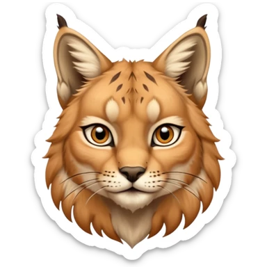 A high-resolution photo-realistic digital illustration of a majestic young lynx, chest upward A high-resolution, photo-realistic digital illustration of a majestic young Eurasian lynx, shown from the chest upward.  sticker