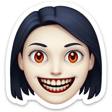 A emoji in which there is a deadly smile like toji from jujutsu kaisen and he is looking towards me scary way sticker
