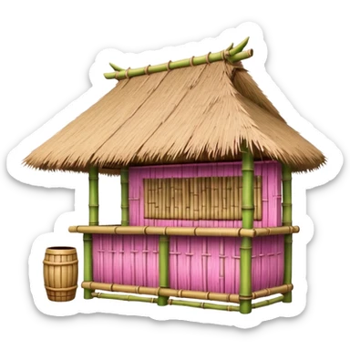 pink detailed tiki bar sticker