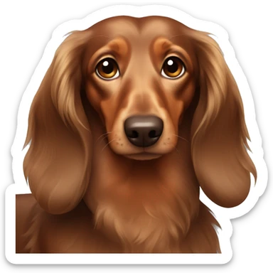Brown Long-haired dachshund sticker