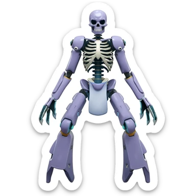 futuristic Skeleton-Cyborg-Manectric-Electrike-Salandit-Cubone-Umbreon-Marowak-Draco-Fakémon-hybrid-creature (full body), 4 legs sticker