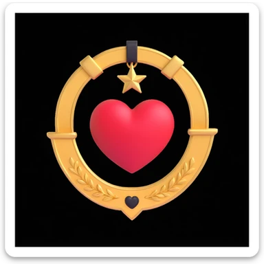 heart with a golden horseshoe, representing luck and a fresh start sticker