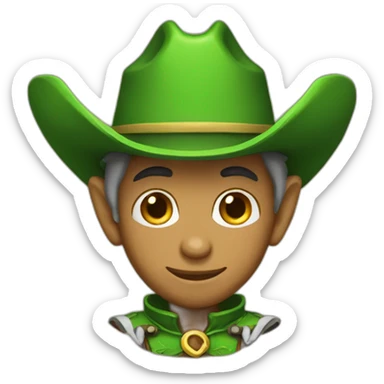Cowboy green elf sticker