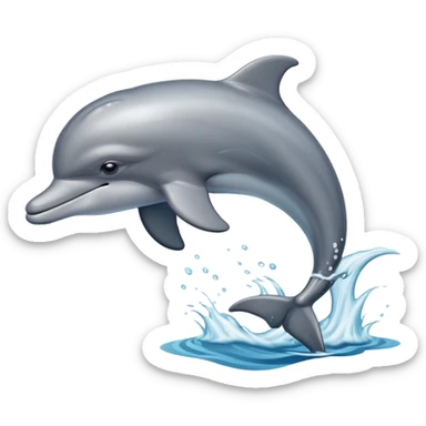 Cinematic realistic 3D gray bottlenose dolphin in the ocean sticker
