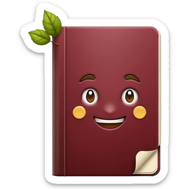 HAZ UN planificador de lista de objetivos en color vinotinto/rojo carmesí brillante, con hojas de cuaderno blancas sticker