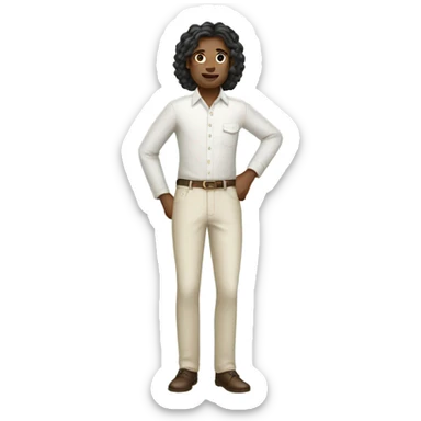 person wearing cream trousers sticker