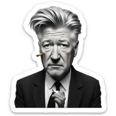 David Lynch smoking cigarettes sticker