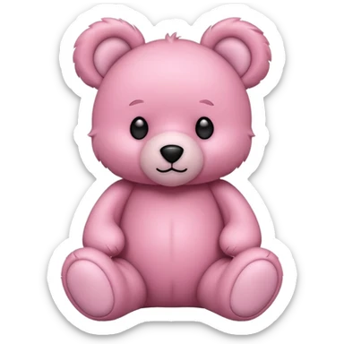 pink teddy bear with perked ears sticker
