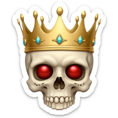 Skull with a crown on his head sticker