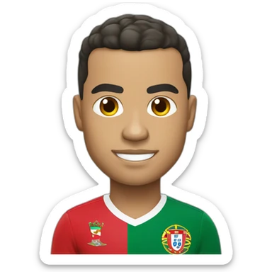 Criatiano Ronaldo with a Portuguese flag sticker