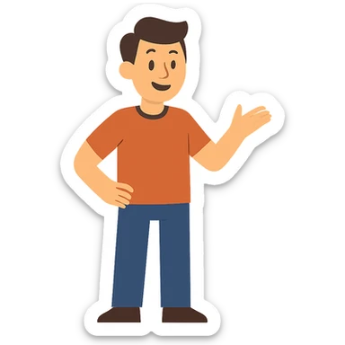 flat toon style man sticker