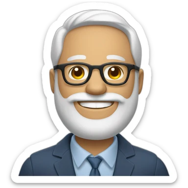 A. Lon beardes man with glasses, smiling sticker