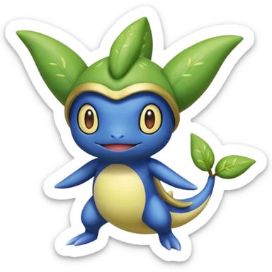 Yellow Brownish Cold Greninja-Chikorita-extraterrestrial sticker