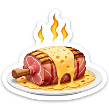 a brazilian meat spit with cheese and ham sticker
