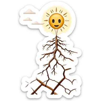 3D render of Drought Crack, miniature weather phenomenon, volumetric particle effects, parched brown earth ground texture, emoji style, isolated on white background --v 6.0. sticker