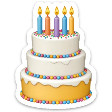un gateau d'anniversaire en ligne blanche sticker