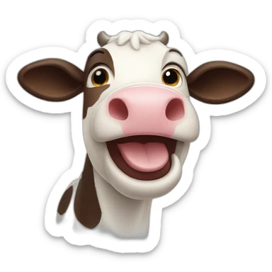 happy moo face sticker