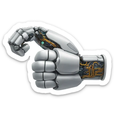 Cyborg arm only flexing bicep and forearm with circuits and shocks sticker