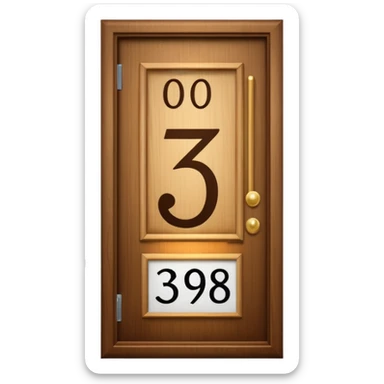 hotel room number wood sign near door 309 sticker