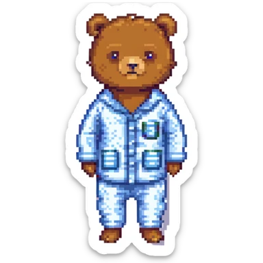 bear in pajamas sticker